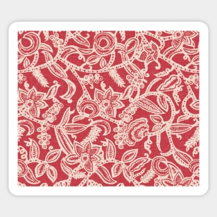 Vintage floral lace (red) Sticker